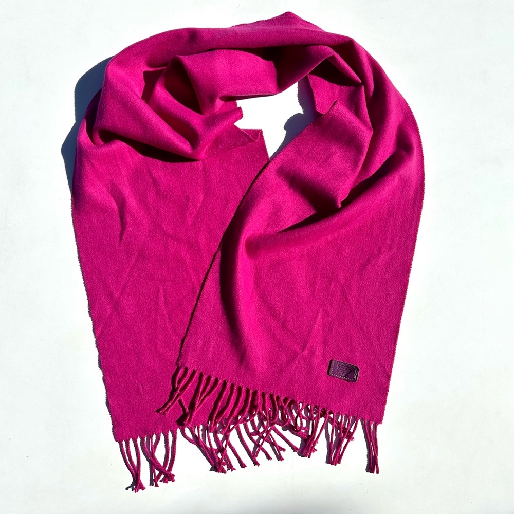 Coach 100% Cashmere Hot Pink Scarf, 60”x11.5”